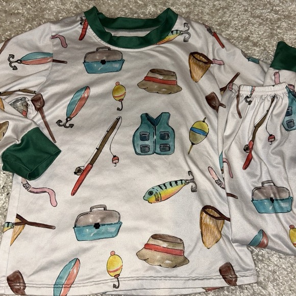 The Unbranded Brand Other - Gone Fishing 2pc Pajama Set Boys Size 5/6 T Snug Fit Cotton